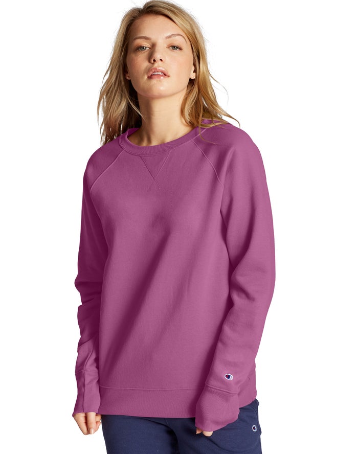 Champion Sweatshirt Dames - Roze - Powerblend Fleece Classic Crew ( 065179-VIP )